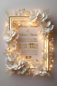 Brown Maximalist Wedding Invitation  Pinterest Graphic template