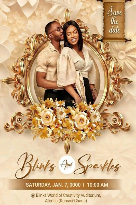 Brown Maximalist Wedding Poster  Poster template