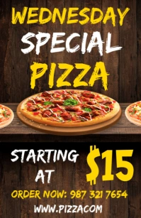 Brown Maximalist Wednesday Special Pizza Tabloid template