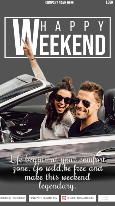 Brown Maximalist Weekend Flyer  Facebook Story template