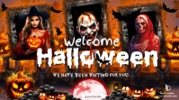 Brown Maximalist Welcome Halloween We Have Been Waiting For You Audio Presentation  Digital Display Ekran reklamowy (16:9) template