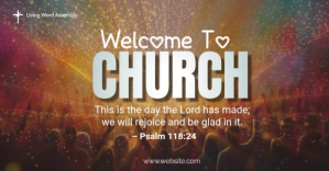 Brown Maximalist Welcome To Church Facebook Shared Image template
