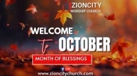 Brown Maximalist Welcome To October Twitter Post template