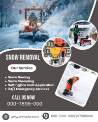 Brown Maximalist Winter Snow Removal  Instagram Portrait template