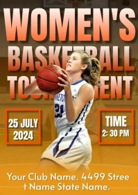 Brown Maximalist Women's Basketball Tournamen A4 template