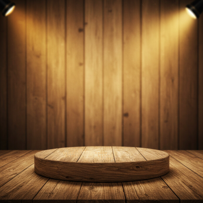 Brown Maximalist Wooden Product Display Backdrop Instagram Post ...