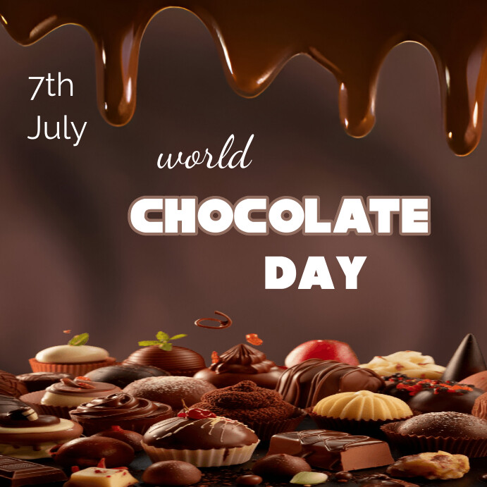 Copy of Brown Maximalist World Chocolate Day Flyer In | PosterMyWall