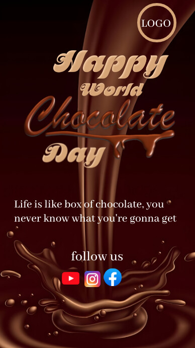 Plantilla de Brown Maximalist World Chocolate Day Instagra | PosterMyWall
