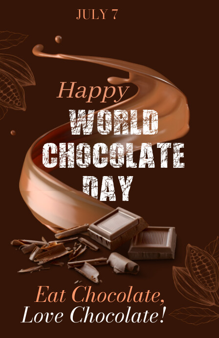 Brown Maximalist World Chocolate Day Tabloid Template | PosterMyWall