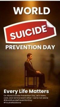 Brown Maximalist World Suicide Prevention Day Instagram Reel template