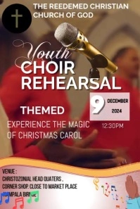 Brown Maximalist Youth Choir Rehearsal Flyer Pinterest Graphic template