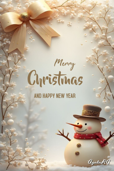 Copy of Brown Merry Christmas And New Year Templates Online Greeting ...