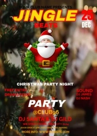 Brown  Merry Christmas Jingle Beats Party A6 template