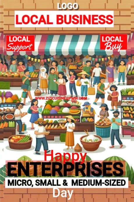 Brown  Micro, Small And Medium-sized Enterprises Day Poster template