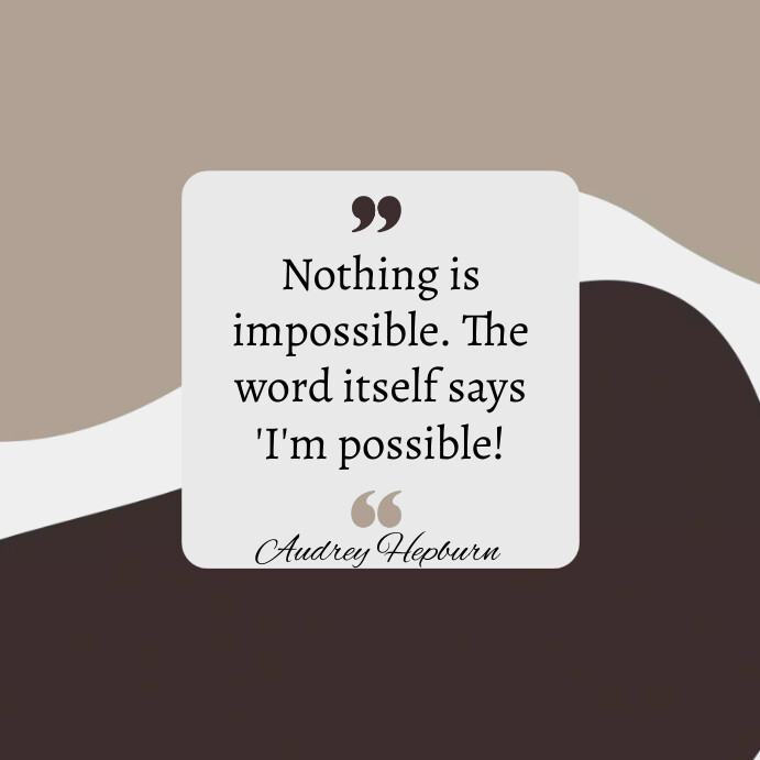 Mini Post Quotes Brown Minimalist quote instagram post Template | PosterMyWall