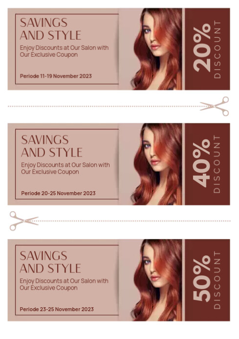 Brown Minimalist Salon Coupon Template | PosterMyWall
