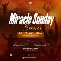 Brown Miracle Sunday Service Instagram Post template