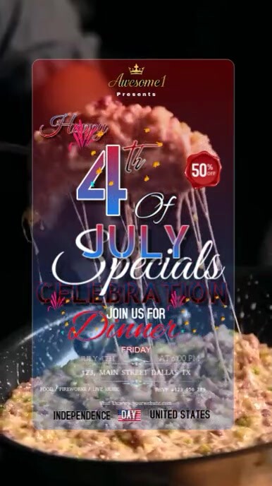 Brown Modern & Minimal 4th Of July  Instagram Reel template