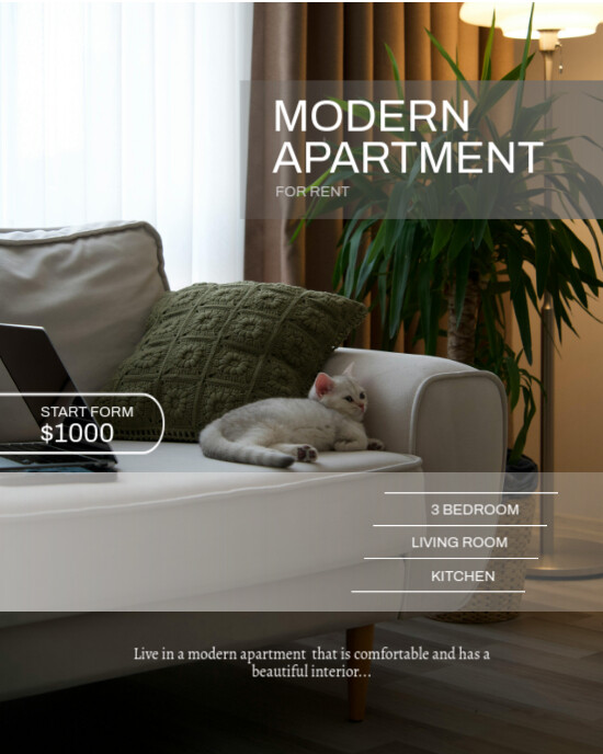 Copy of Brown Modern & Minimal Apartment Instagram Portrait | PosterMyWall
