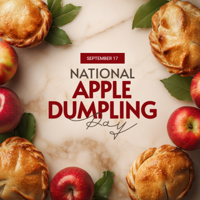 Brown Modern & Minimal  Apple Dumpling Day Instagram Post template