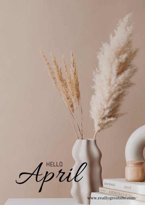 Brown Modern & Minimal April Greeting A4 Template | PosterMyWall
