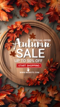 Brown Modern & Minimal Autumn Sale Design Instagram Story template