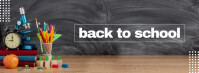 Brown Modern & Minimal Back To School Facebook Cover Photo template