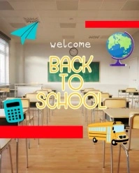 Brown Modern & Minimal Back To School Instagram Portrait template