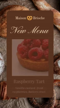 Brown Bakery New Menu Rolka Instagram Template