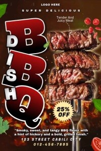 Brown Modern & Minimal Bbq New Dish Template Poster