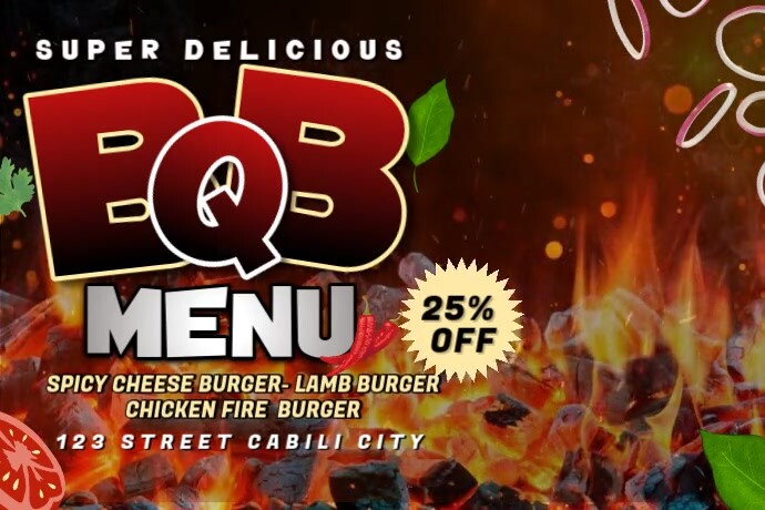 Brown Modern & Minimal Bbq New Menu Banner 4' × 6' Banier 4’×6’ template