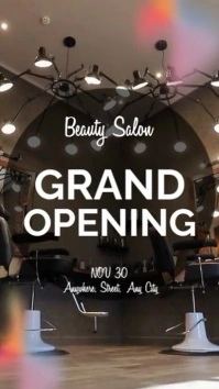 Brown Modern & Minimal Beauty Salon Grand Opening Mobile Video  Digital Display (9:16) template