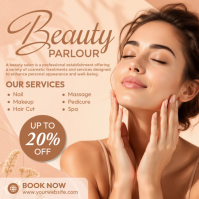 Brown Beauty Salon Promotion Instagram-bericht Template
