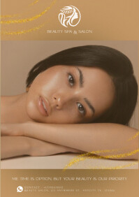 Brown Modern & Minimal Beauty Salon Starter Page A4 template