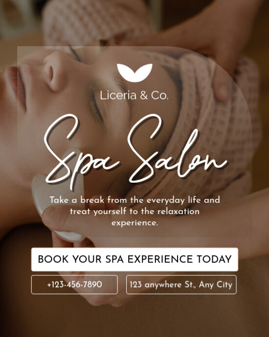 Brown Modern & Minimal Beauty Spa Instagram Portrait template