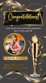 Brown Modern & Minimal Best Employee Award Instagram Story template