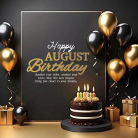 Brown Modern & Minimal Birthday Celebration Logo template