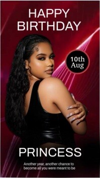 Brown Modern & Minimal Bold Glam Birthday Flyer Red & Black Theme Instagram Reel template