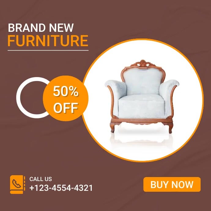 Brown Modern & Minimal Brand New Furniture In Pos Instagram template