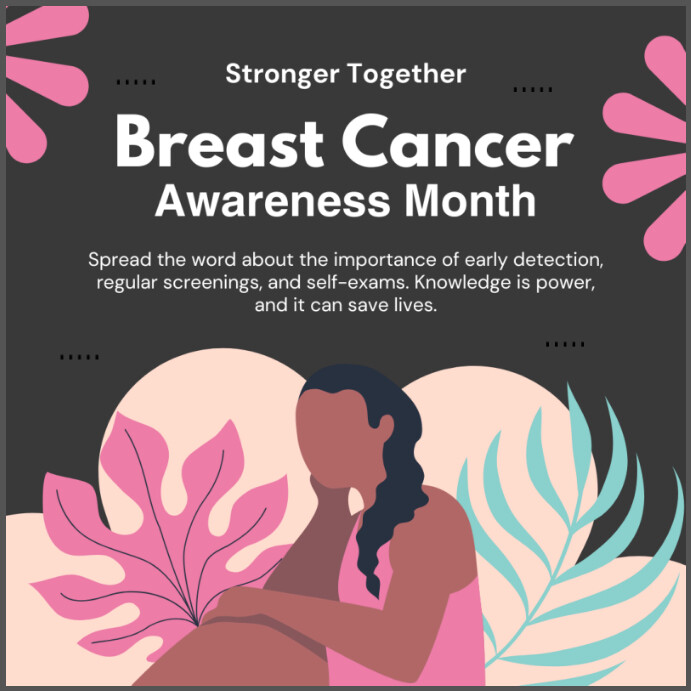 Plantilla de Brown Modern & Minimal Breast Cancer Awareness Month ...