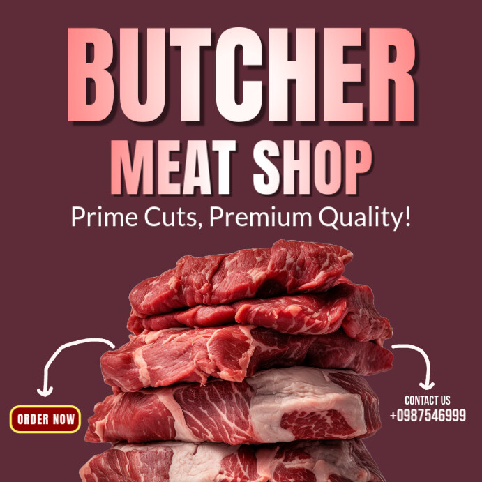 Copy of Brown Modern & Minimal Butcher Meat Shop Instagram Post ...