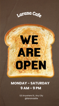 Brown Modern & Minimal Cafe Opening Announcement Instagram Story template