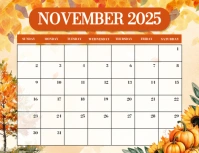 Brown Modern & Minimal Calendar November 2025 Flyer (us Letter) template