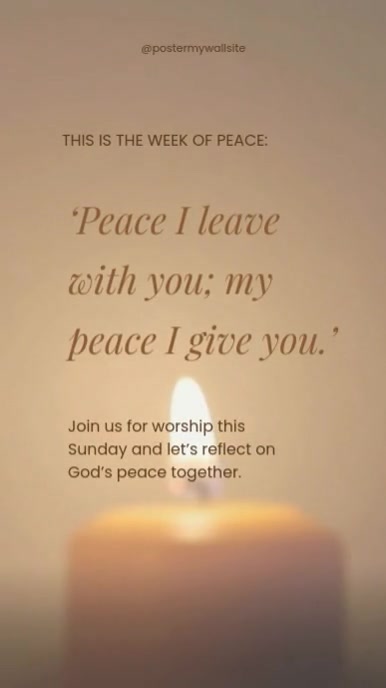 Brown Modern & Minimal Christian Advent Week Of Peace Quote Reel Instagram template