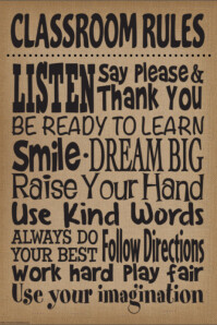 Brown Brown Modern & Minimal Classroom Rules Poster Poster Poster Template