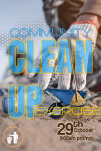 Brown Modern & Minimal Community Clean Up Exercise Poster template