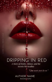 Brown Modern & Minimal Dark Romance Book Cover Design – Dripping In Red | Sensual Fiction Novel Cove Couverture Wattpad template