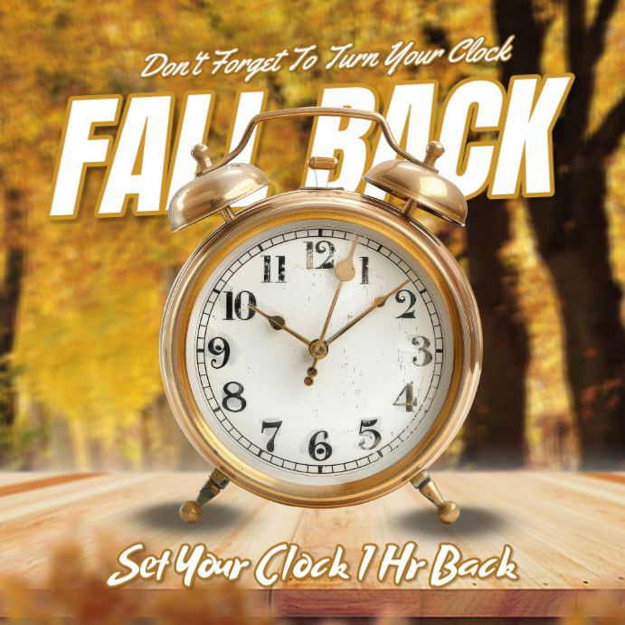 Plantilla de Brown Modern & Minimal Daylight Saving Time Reminder ...