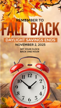 Brown Modern & Minimal Daylight Savings Time Ends Poster Instagram Story template