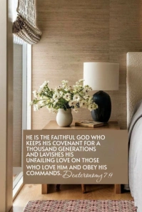 Brown Modern & Minimal  Deuteronomy 7:9 Today's Bible Inspiration Verse Pinterest Graphic template